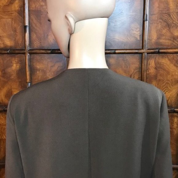 IMAN Mocha Platinum Collection Jewel Neck Snap Front Duster Coat - Picture 7 of 15